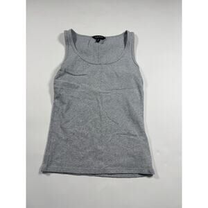 $45 Ralph Lauren Women's Gray Stretch Scoop-Neck Ribbed Tank Top Size S